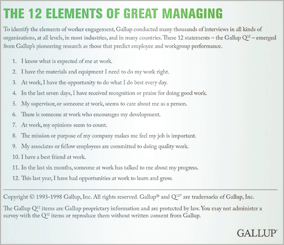 The Twelve Elements of Great Managing