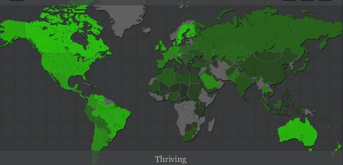 Global Wellbeing: Who's Thriving Worldwide Map