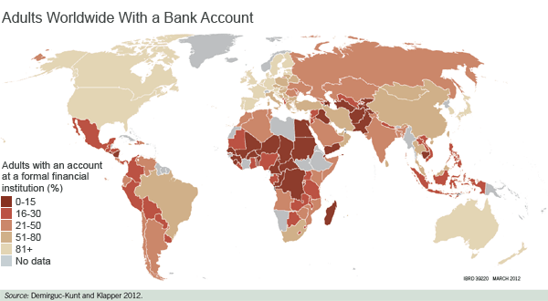 Adults Worldwide With a Bank Account