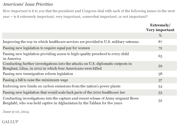 Americans' Issue Priorities, June 2014