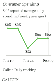 Consumer Spending, Weeks Ending Jan. 10-Feb. 7, 2010