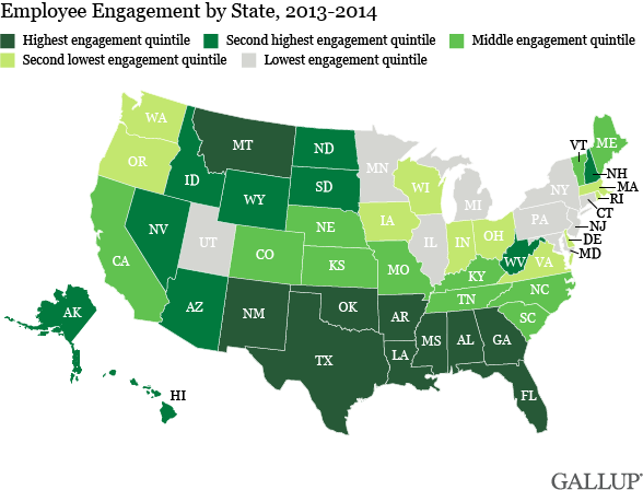 Employee Engagement by State, 2013-2014