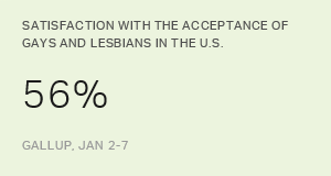 Majority Remains Satisfied With Acceptance of Gays in U.S.