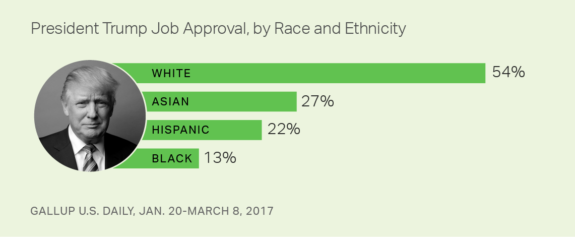 President Trump Job Approval, by Race and Ethnicity