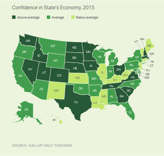 Confidence in State's Economy, 2015