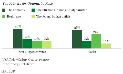 Top Priority for Obama, by Race, 2009