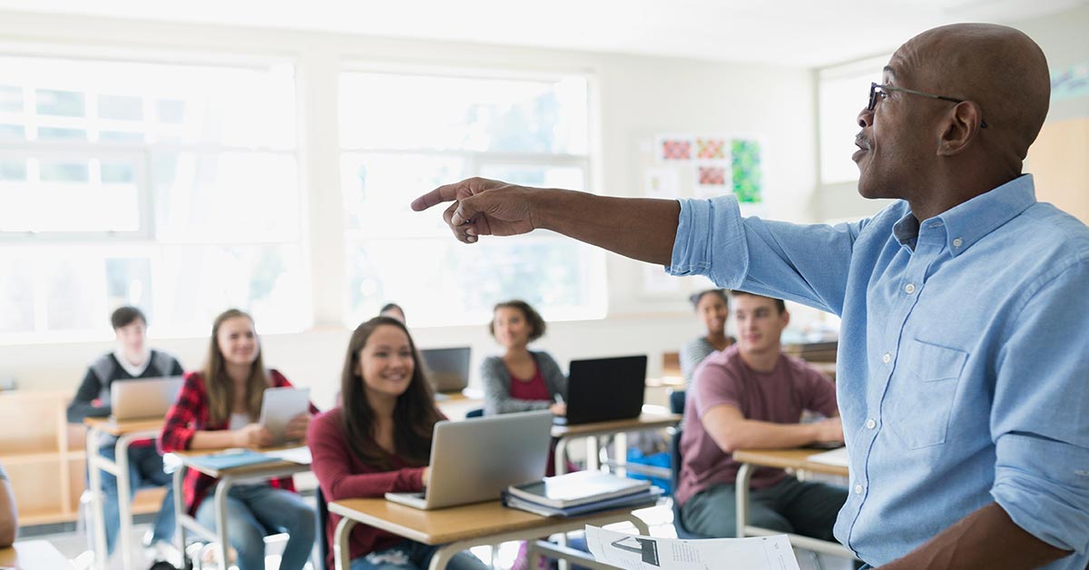 Black teacher students sharing white compilation