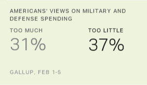 1 in 3 Americans Say US Spends Too Little on Defense