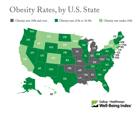 Obesity Rate, by U.S. State