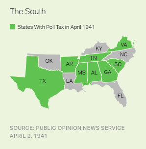 States With Poll Tax in April 1941