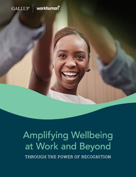 Cover of the Amplifying Wellbeing at Work and Beyond Through the Power of Recognition Report