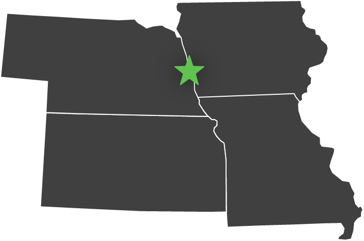 Map of Silicon Prairie: Nebraska, Iowa, Missouri, Kansas