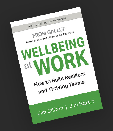 Cover of Gallup's book Wellbeing at Work