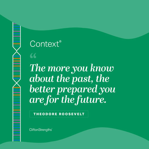 Context - 'The more you know about the past, the better prepared you are for the future' Theodore Roosevelt