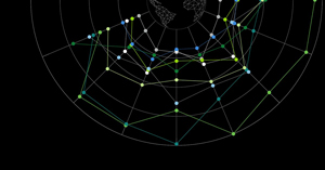 Lights forming a network over a map