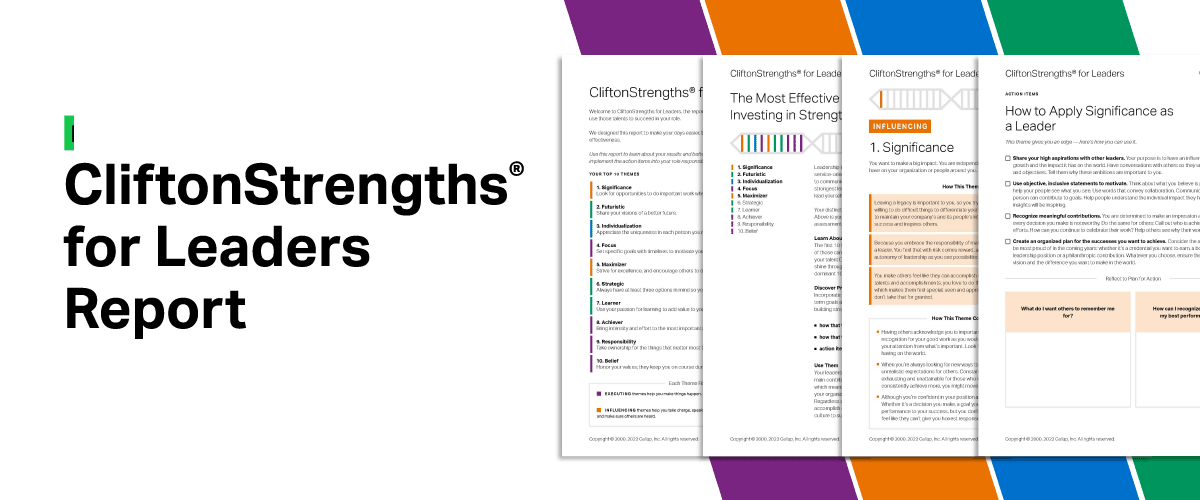 Animated GIF: Now Available – CliftonStrengths for Leaders Report