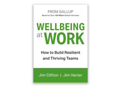 Cover of the new 'Wellbeing at Work' book from Gallup