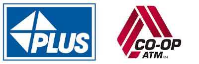 Plus and Co-op ATM Logos