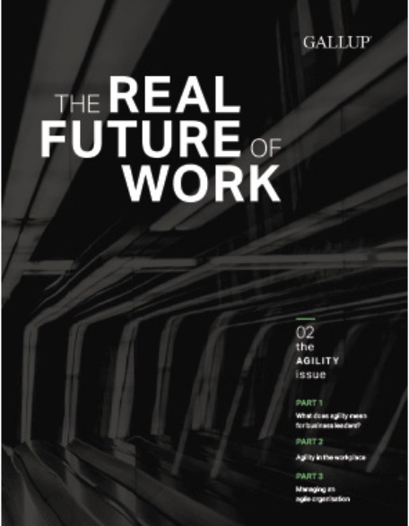 The cover of The Real Future of Work report. 