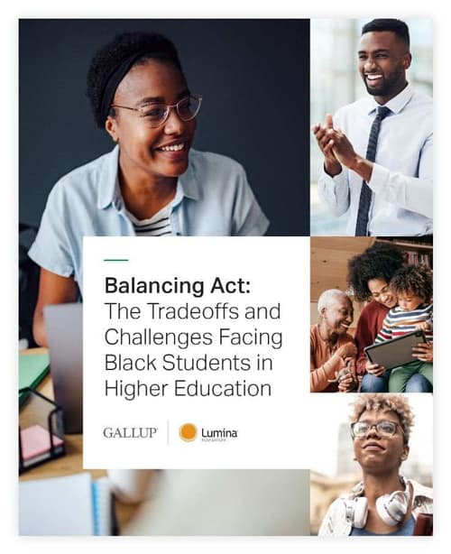 Example of 'Balancing Act: The Tradeoffs and Challenges Facing Black Students in Higher Education,'report