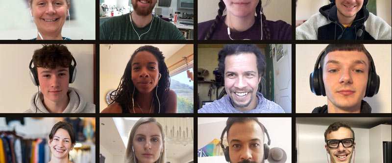 Images of happy individuals on zoom calls