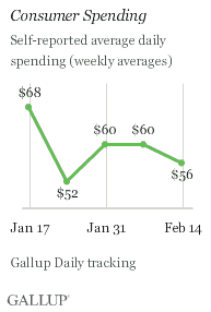 Consumer Spending, Weeks Ending Jan. 17-Feb. 14, 2010