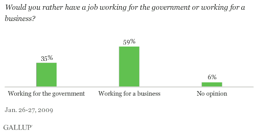 Would You Rather Have a Job Working for the Government or Working for a Business?