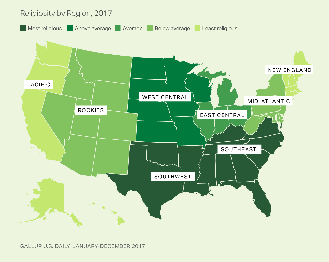 The Religious Regions Of The U S 