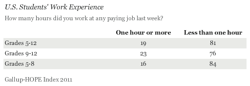 U.S. Students' Work Experience