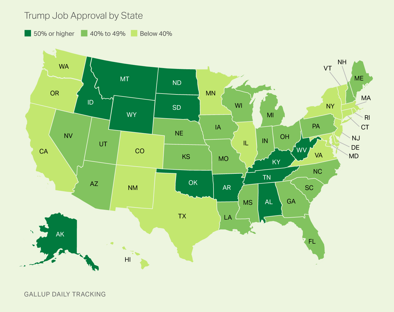 Trump Job Approval by State
