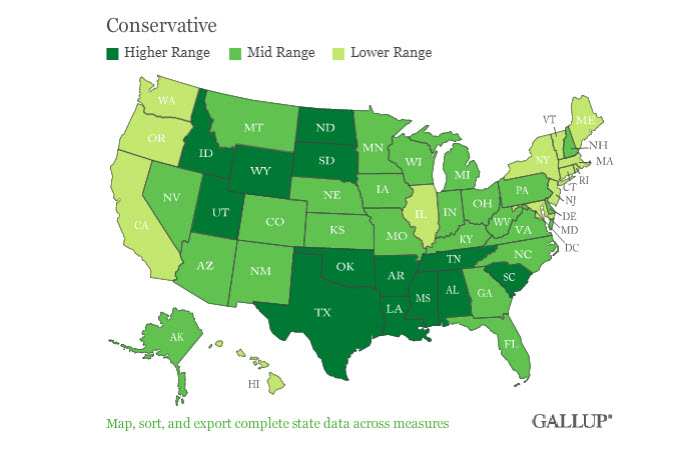 Ideology: Three Deep South States Are the Most Conservative