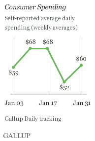 Consumer Spending, Weeks Ending Jan. 3-Jan. 31, 2010