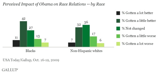 Perceived Impact of Obama Presidency on Race Relations, by Race