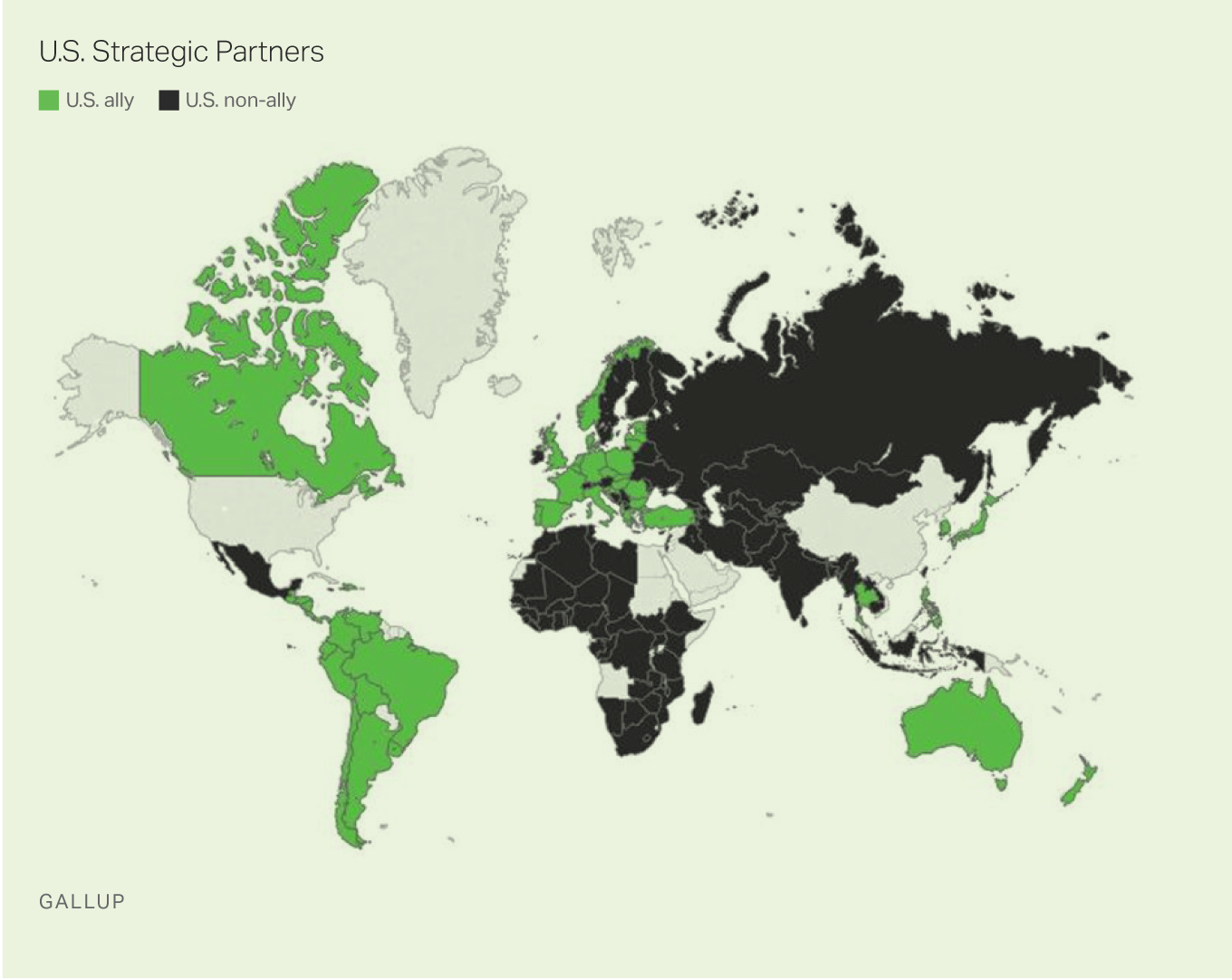 Map of Nations by U.S. Strategic Partner Status