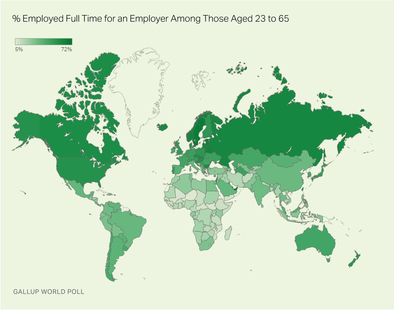 % Employed Full Time for an Employer Among Those Aged 23 to 65