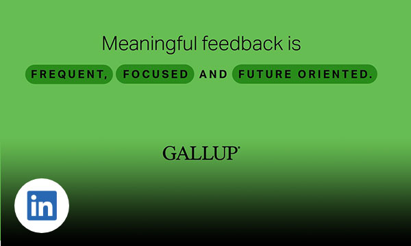 Green background with text meaningful feedback is frequent, focused and future oriented.